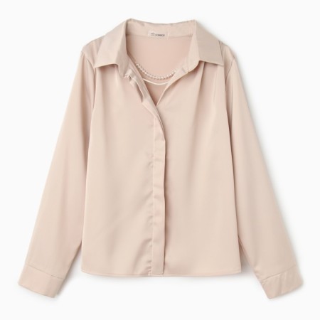 Female blouse, beige color, one size (42-46)-1