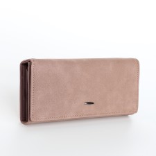 Women's wallet on the button, pink color
