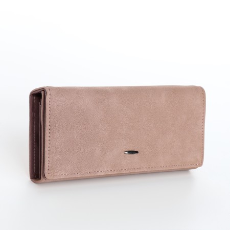 Women's wallet on the button, pink color