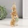 Polystone souvenir "Pyramid - Bunnies with Easter egg and bird" 8.5x6x17.5 cm
