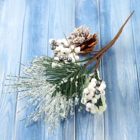 Decor "Winter charm" needles in the snow berry berries 21 cm