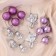 A set of jewelry plastic 14 pcs "Surprise" (4 bells, 8 balls, 2 angels) silver, purple