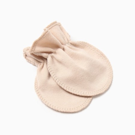 Baby scratches, beige color, 0-3 months
