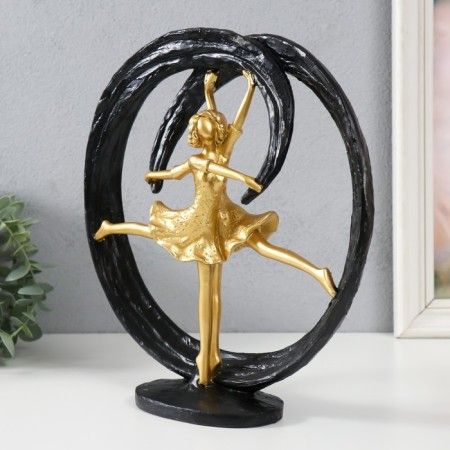 Souvenir Polystone "Gymnasts. Abstraction" Gold with black 25x7x27 cm-3