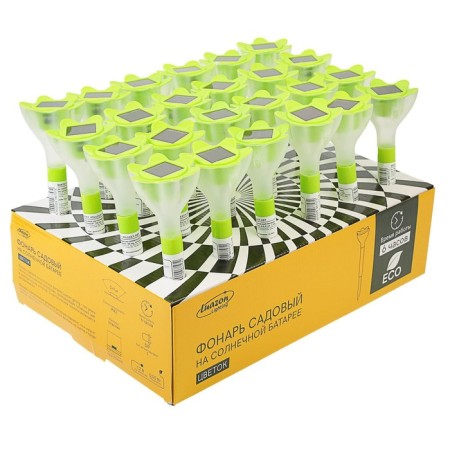 Garden lamp on the sunny battery "Green Flower", 6 × 29 × 6 cm, 1 LED, white glow-3