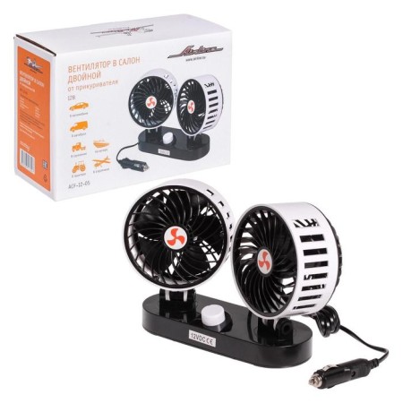 Fan in the double 2x12cm, 12 V, plastic, ACF-12-05