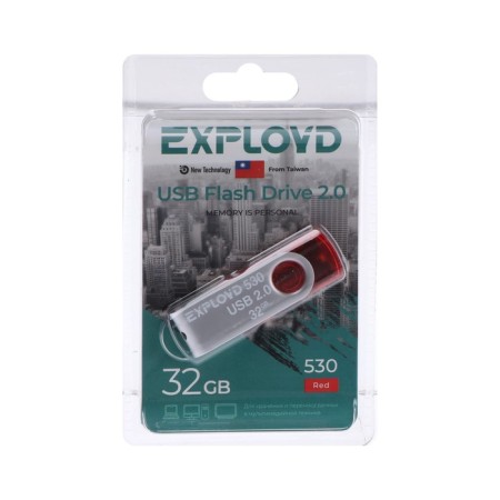 Flashka Exployd 530, 32 GB, USB2.0, Thu up to 15 MB/s, PBU up to 8 Mb/s, Red