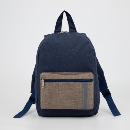 Baby backpack on lightning, external pocket, reflective strip, blue color-2
