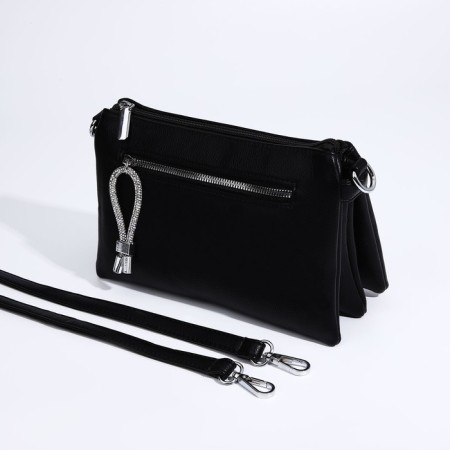 Bag Cross-Bodi with a zipper, black color-5
