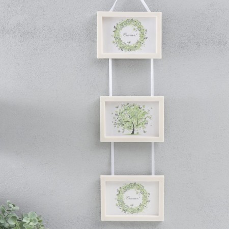 Triple photo frame on braid L-3 10x15 cm pearl (plastic screen)-5