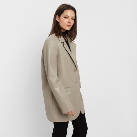 Women's jacket (eco-leather) Eco Leather, gray color, size 42-44-6
