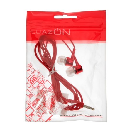 Headphones Luazon LN-3, vacuum, red-1