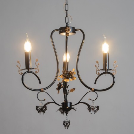 Sandra chandelier 3XE14 40W black and gold 51x51x52-110 cm Bayerlux-2
