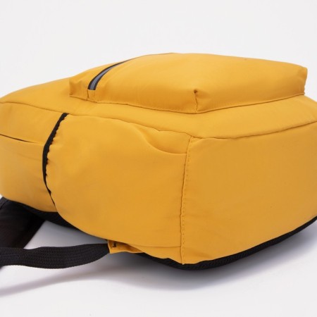 School backpack on lightning from textiles, 3 pockets, yellow color-2