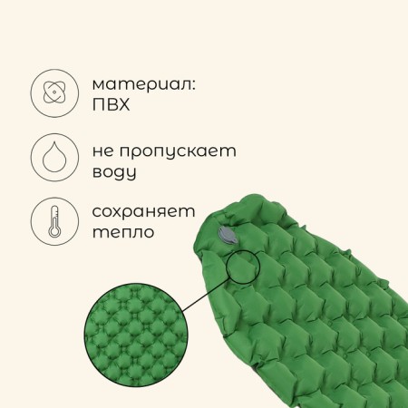 Tourist Maclay rug, inflatable, 190x58x5 cm, green color-1
