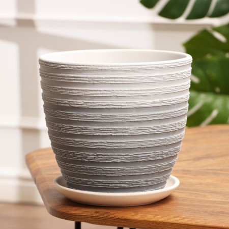 Flower pot "Book" Gray Crocus No. 4, 4.2 l