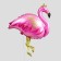 Foil ball 32 "Flamingo with the crown", figure, pink color