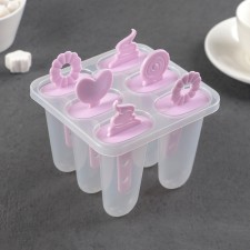 Форма для мороженого «Фигурки», 12,5×11×9 см, 6 ячеек, цвет МИКС