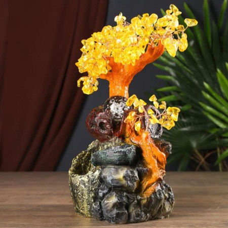 The desktop fountain from the network "Tree with amber leaves" 312 stones 34x26x13 cm-2