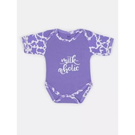 Body Children with short sleeves Rant Milk-Aholic, height 56 ​​cm, purple color-1
