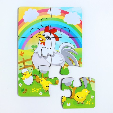 Puzzle "Chicken and Rainbow" 6 elements