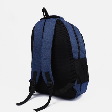 Men's backpack on the zipper, external pocket, blue color-3
