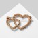 Brooch "Heart" intertwined, color gold
