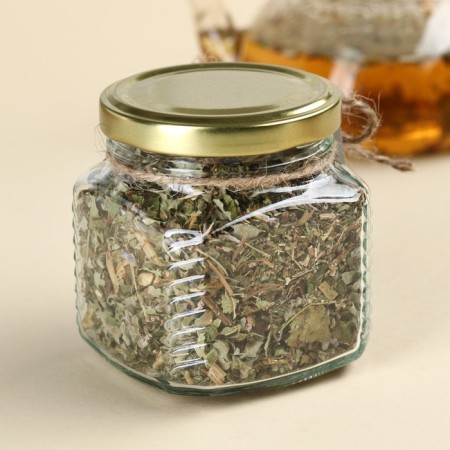 Herbal tea in the glass jar “Your Day”: hazelnut, rosehip, lemon balm, hawthorn, rose, lavender, thyme, 25 g.-1