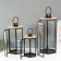 Climber Metal, wood, lantern "Six faces" set 3 pcs 22.5x19.5x43.5; 18.5x16x31 cm