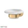 Holder with a soap dish, porcelain; matte gold, 3SC