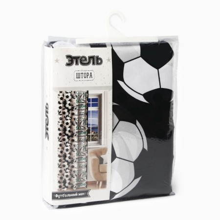 Curtain Ethel "Football", 145*260 cm, 100% cotton, matting-5
