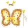 Carnival set "Butterfly", 3 objects: wings, rim, rod, gold color