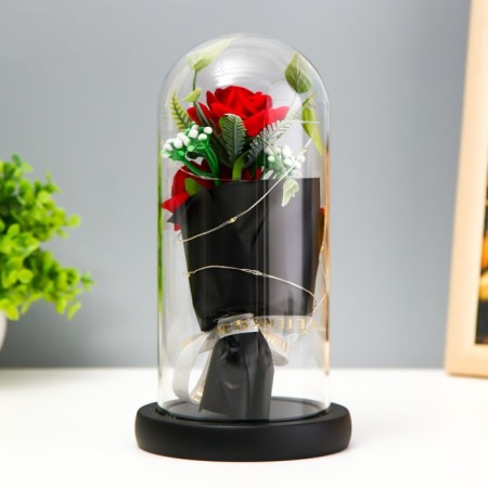 Nightnik Sobe "Bouquet of Red Roses" LED from batteries 3haaa 11x11x22 cm Risalux-3