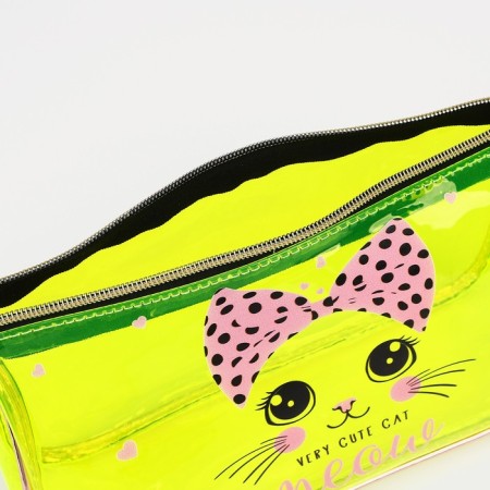 Cosmetic bag with a lightning, with a pen, yellow color-2
