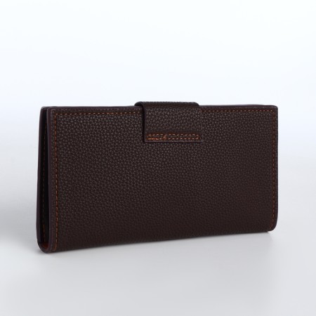 Male purse for magnet, department for cards, coins, brown color-2
