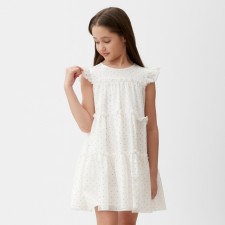 Dress for Minaku girl, white color, height 134 cm