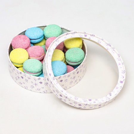 Box for Makarun tube with the window "Flower", white, 20 x 6 cm-2