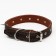 Collar leather two-layer studded, 63 x 3 cm, Osh 40-55 cm, black