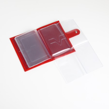Cover for auto documents on the button, textura, red color-6