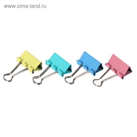 Papers clamps 51 mm, 12 pieces, Devente, metal, mix x 4 colors, cardboard box-4