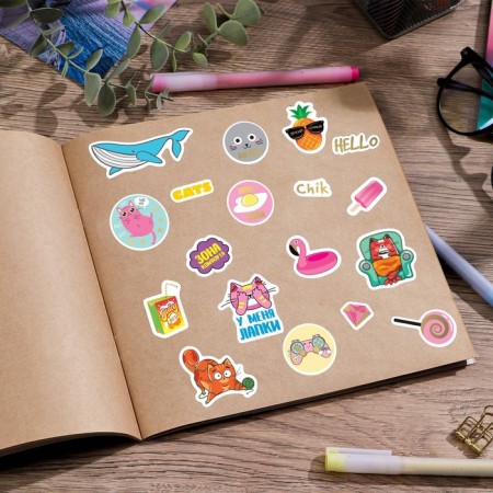 Stickerbook "Tune in to the Positive", 8 sheets, 14 x 21 cm-3