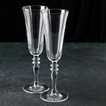 A set of glass glasses for champagne Vintage, 190 ml, 2 pcs