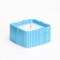 Candle "Square" in a candlestick with narrow faces of gypsum, 7.5x3.5cm, blue