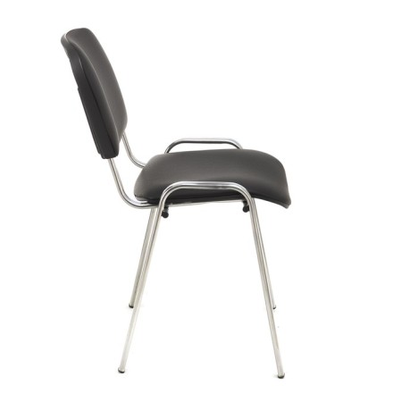 Eco -leather chair black, chrome paint-2