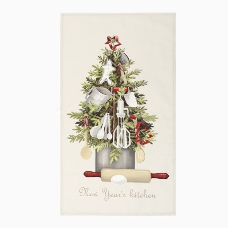 Kitchen towel: New Year "Ethel" New Year`s Kitchen 40x70 cm, 100% HL, sarzha 190 g/m2-5