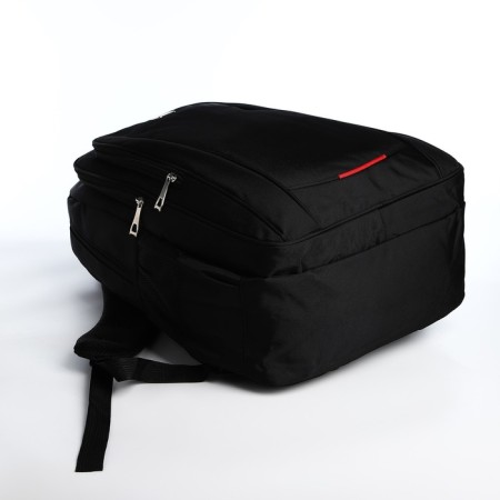 Youth backpack on lightning, 4 outer pockets, black/red color-4