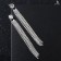 Hanging earrings with rhinestones "evening" thread and scattering, white color in silver, 8.5 cm