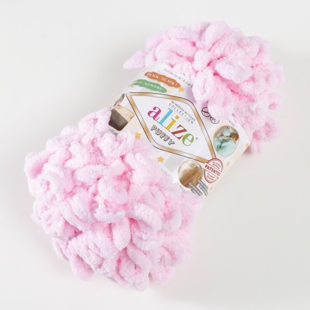 Yarn "Puffy" 100 % micropoliester 9m/100g (31 children's pink)-1