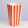 Popcorn packaging, red stripes, 11 x 8 x 20.5 cm