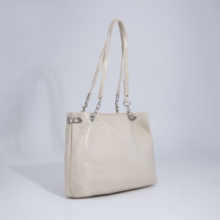 Bag Female Tout with zipper, white color-2
